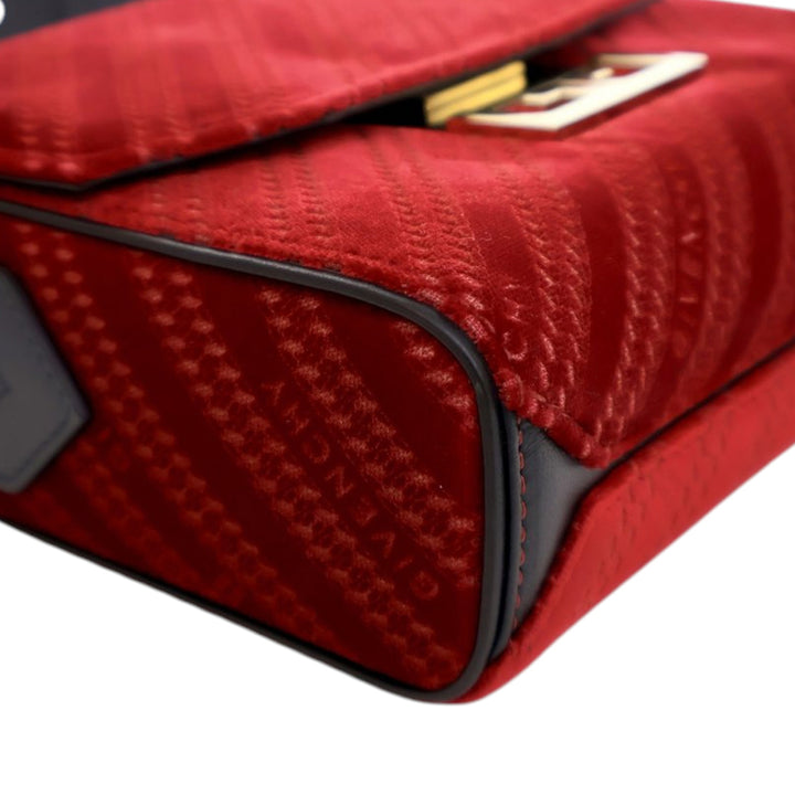 Givenchy Mini Velours Diagonal Eden Flap Rouge