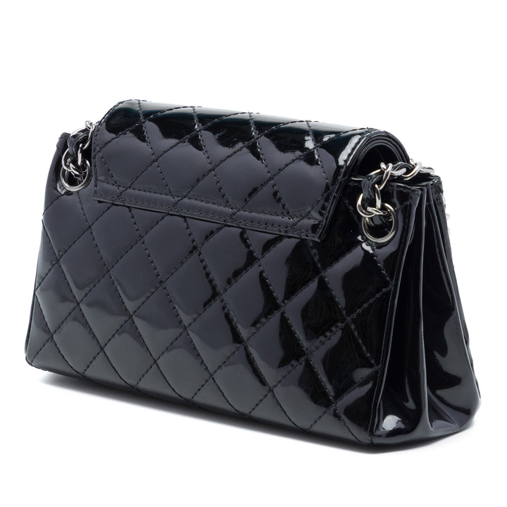 Chanel Small CC Matelassé Cuir verni Accordion Double rabat