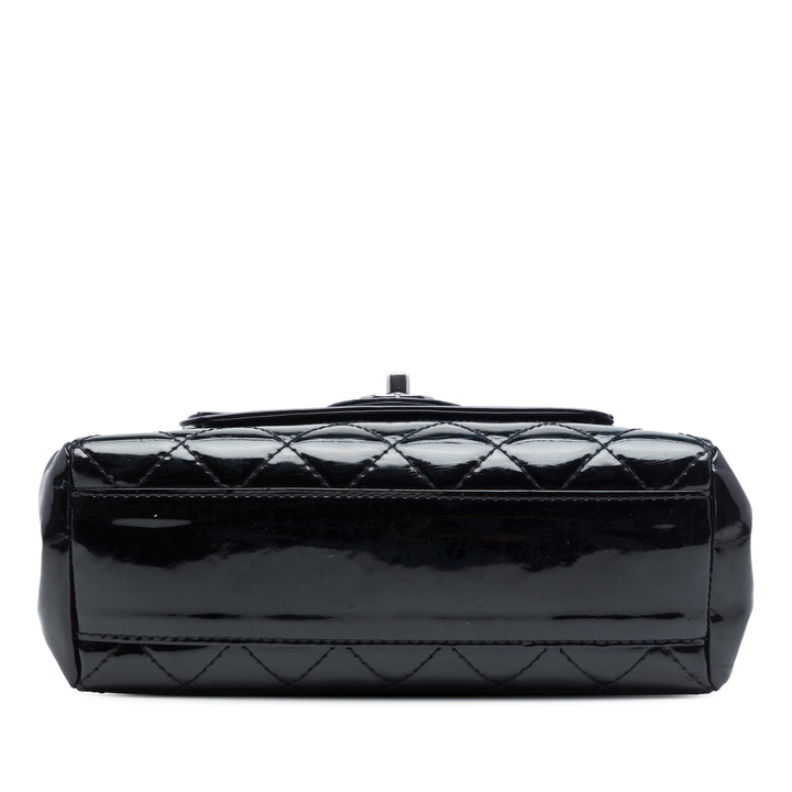 Chanel Small CC Matelassé Cuir verni Accordion Double rabat