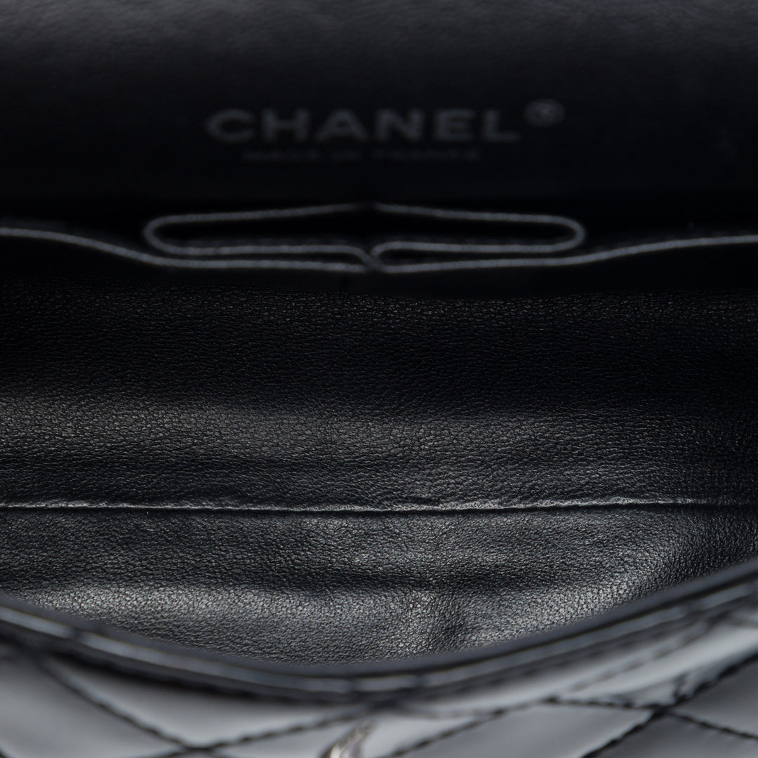Chanel Small CC Matelassé Cuir verni Accordion Double rabat