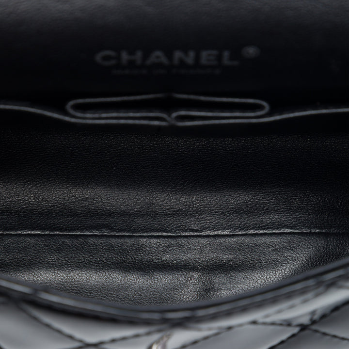 Chanel Small CC Matelassé Cuir verni Accordion Double rabat