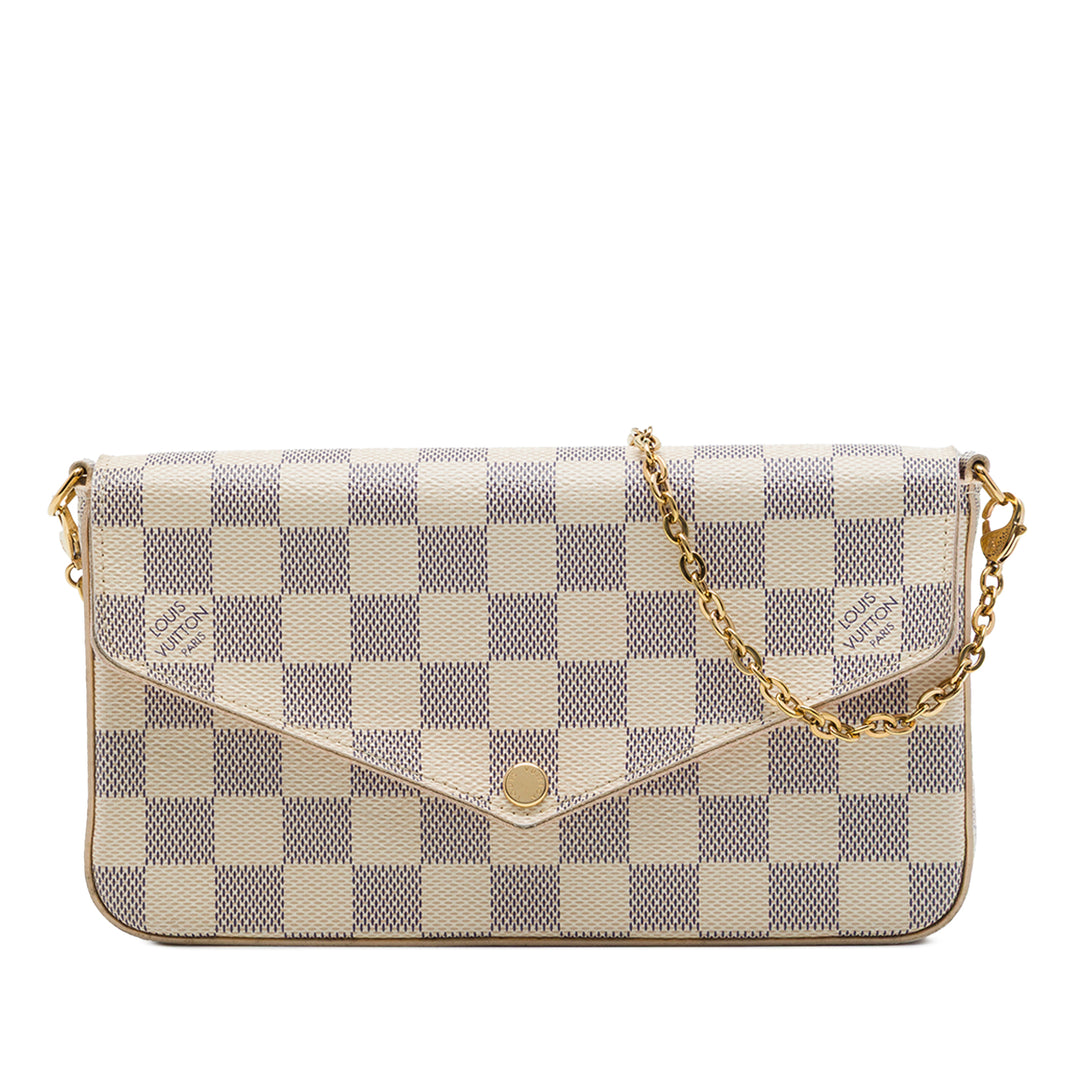 Louis Vuitton Pochette Felicie Damier Azur Blanc – vue principale – GABY PARIS
