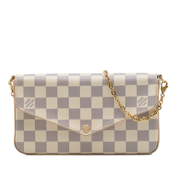 Louis Vuitton Pochette Felicie Damier Azur Blanc – vue principale – GABY PARIS
