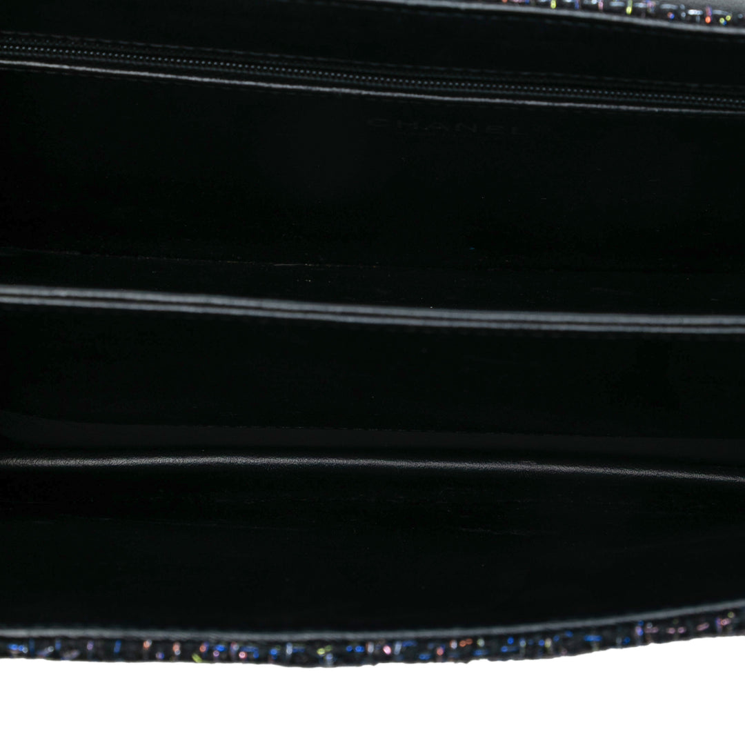 Chanel Large Matelassé Tweed Beauty Lock à rabat