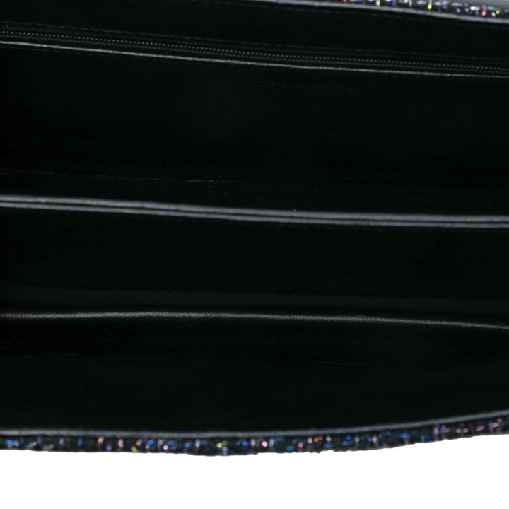 Chanel Large Matelassé Tweed Beauty Lock à rabat