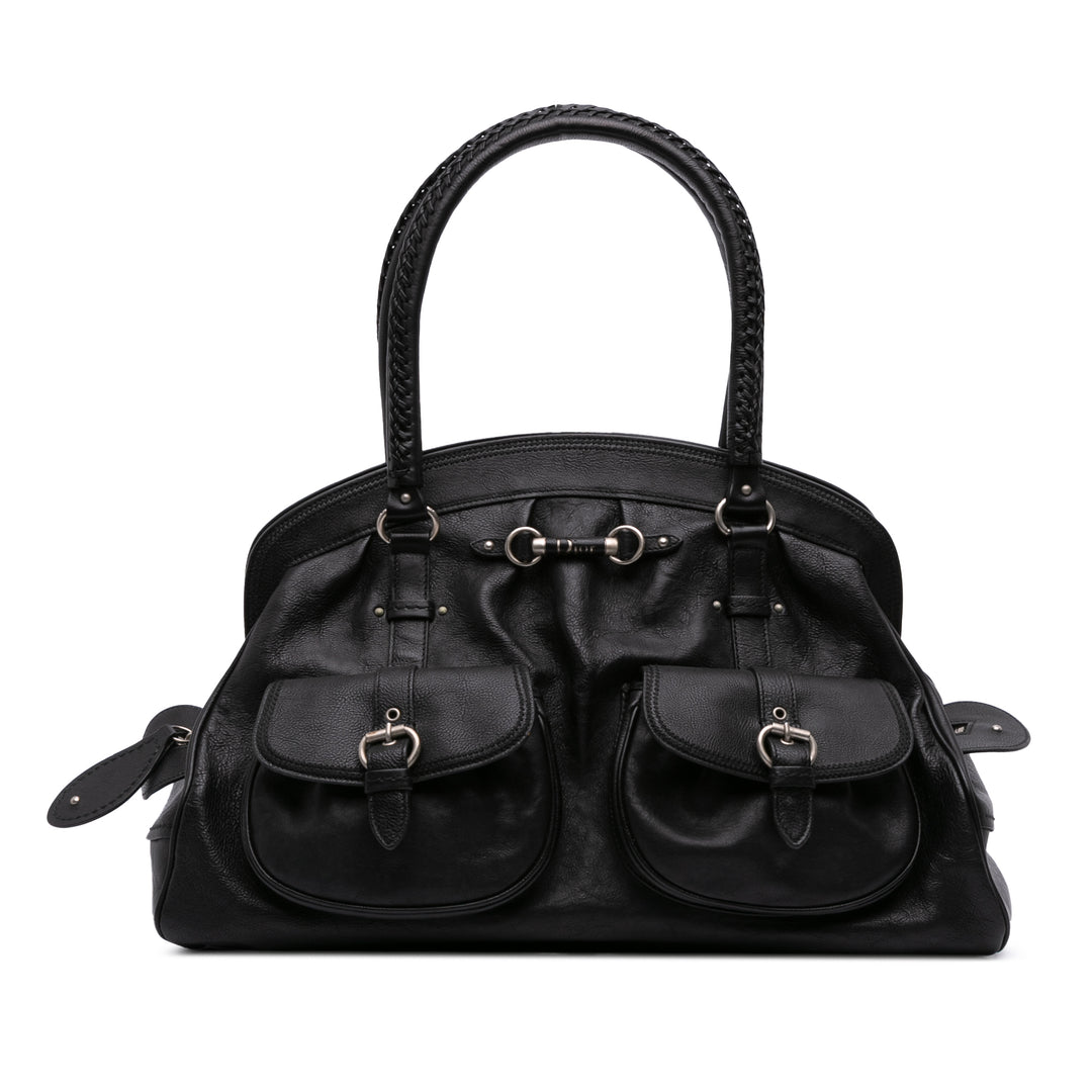 Large Calfskin My Dior Frame Handbag Black - Gaby Paris