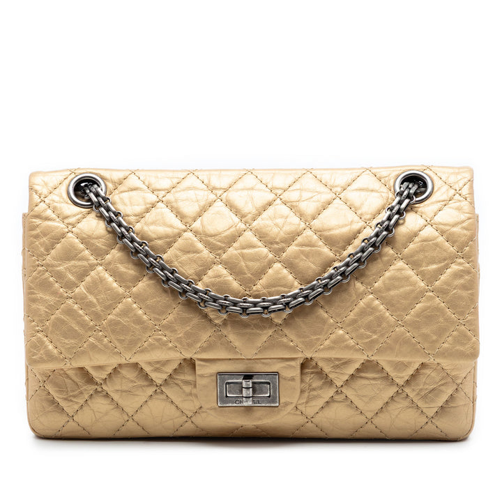 Chanel Matelassé vieilli Cuir de veau Reissue 2.55 Double rabat 225