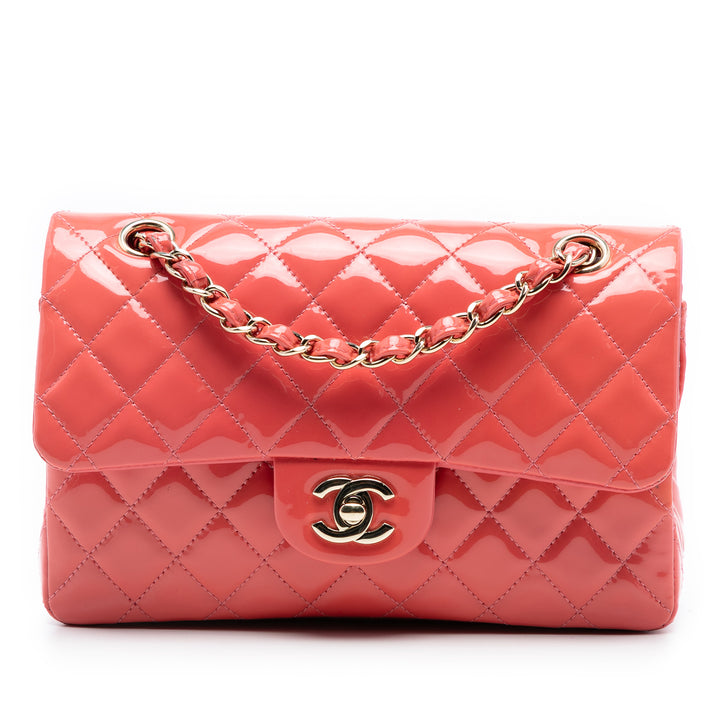 Chanel Small Classic Cuir verni Double rabat