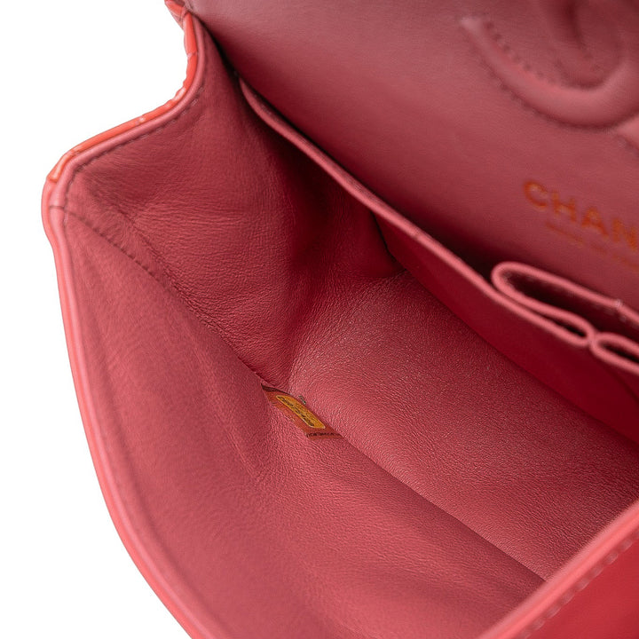 Chanel Small Classic Cuir verni Double rabat