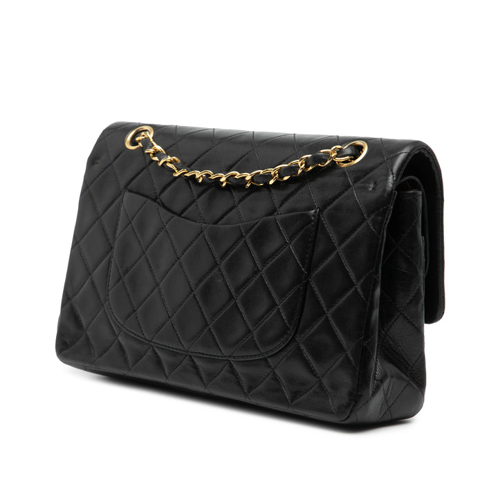 Chanel Medium Classic Cuir d’agneau Double rabat Noir