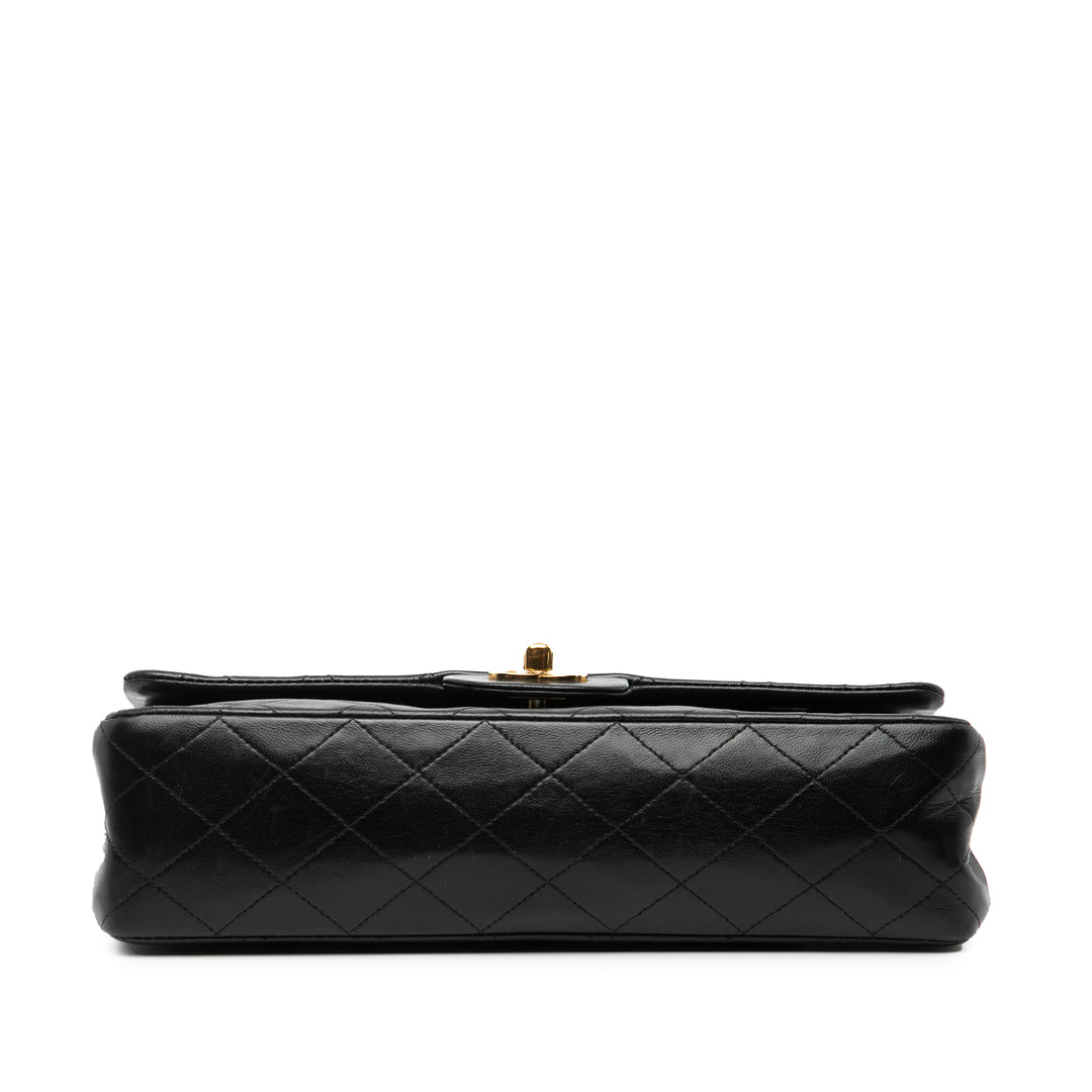 Chanel Medium Classic Cuir d’agneau Double rabat Noir