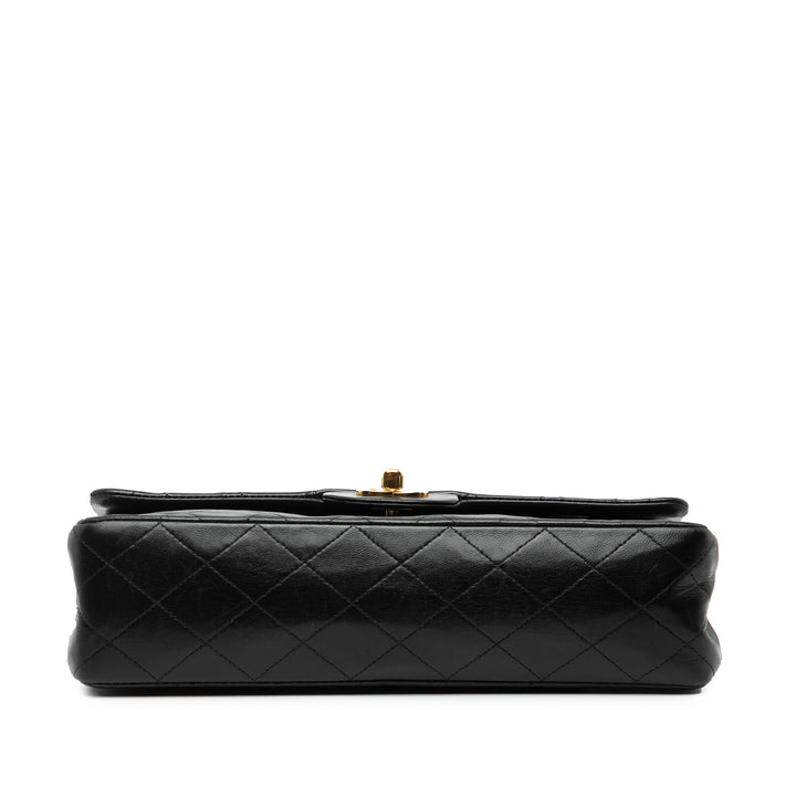 Chanel Medium Classic Cuir d’agneau Double rabat Noir