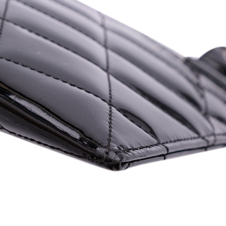 Quilted Patent Geometric Kaleidoscope Shoulder Bag Black - Gaby Paris