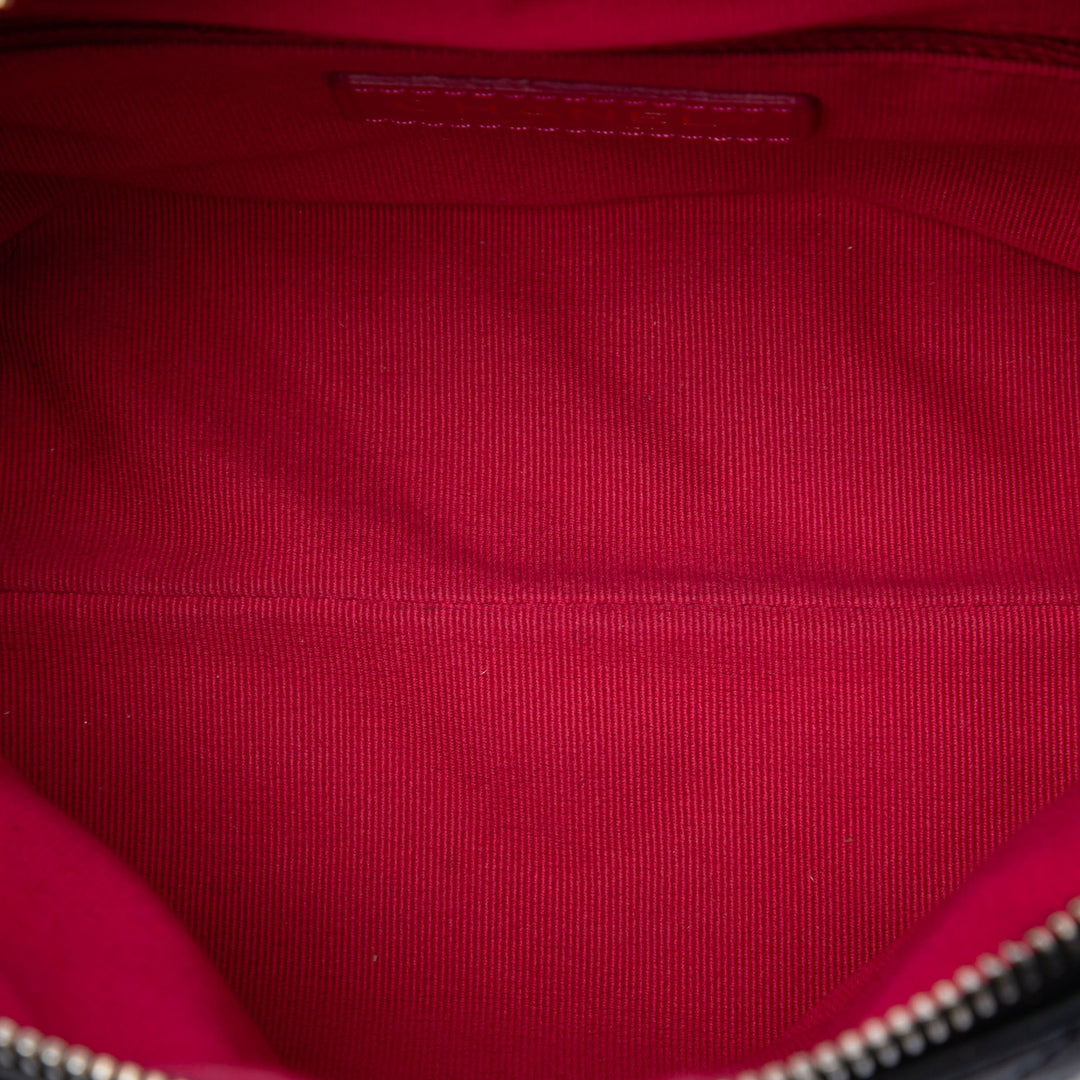 CC Matelassé Sac bowling Mini Cuir d'agneau Noir