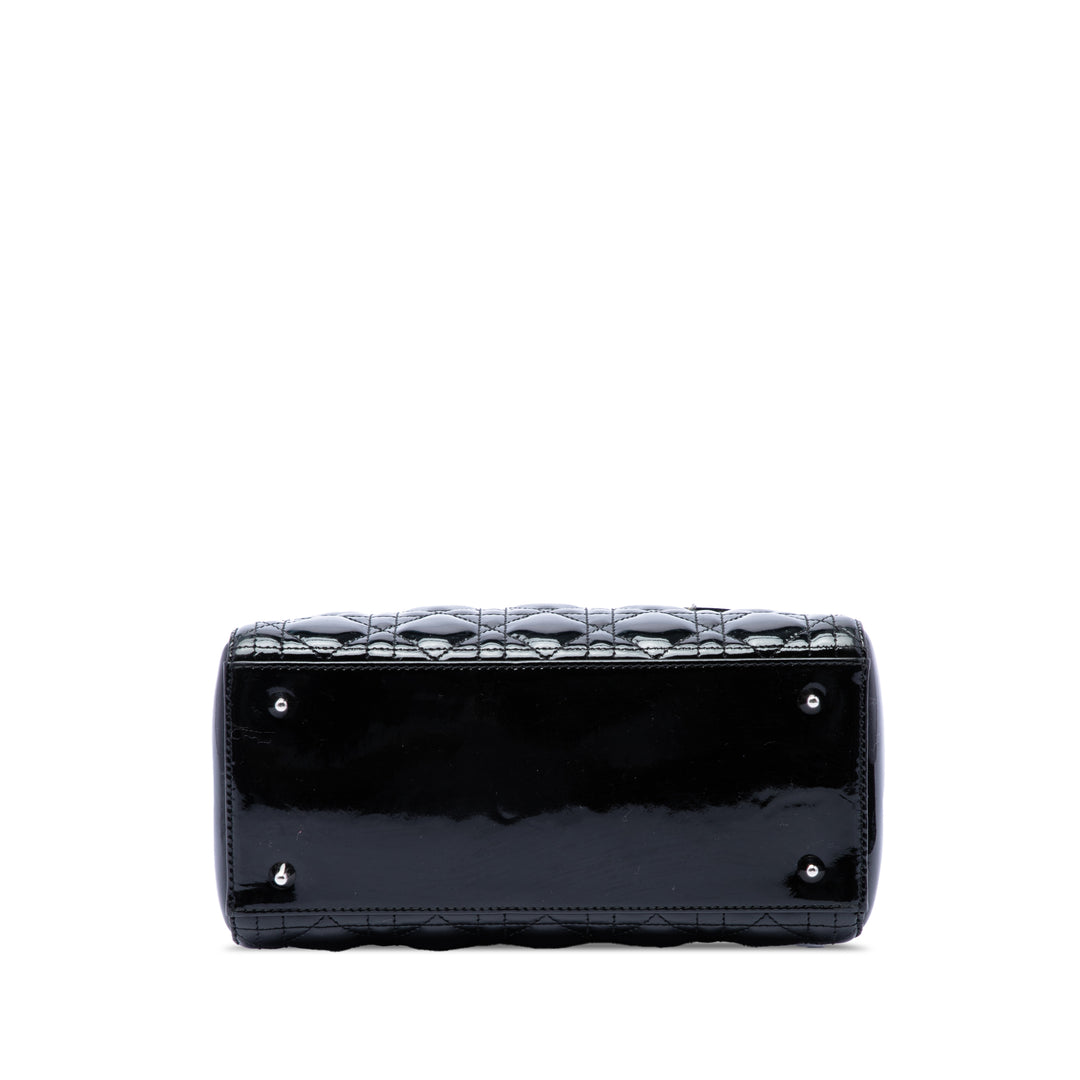 Dior Medium Cuir verni Cannage Lady Dior