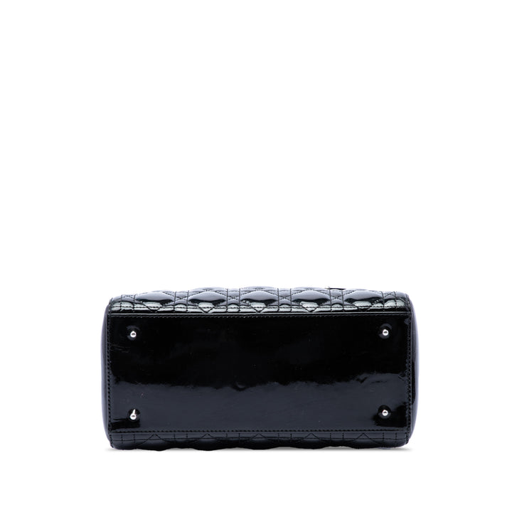 Dior Medium Cuir verni Cannage Lady Dior