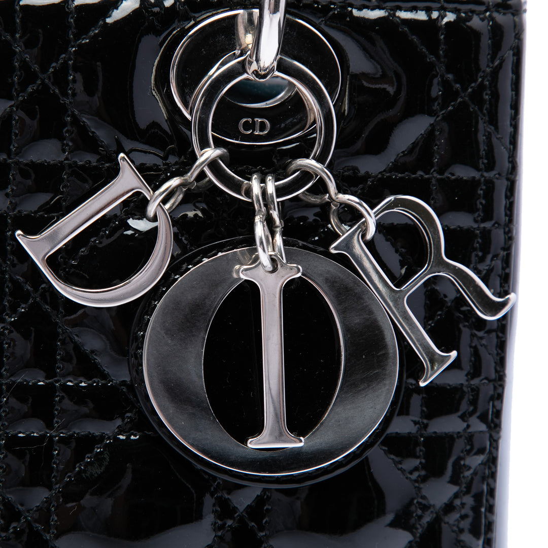 Dior Medium Cuir verni Cannage Lady Dior