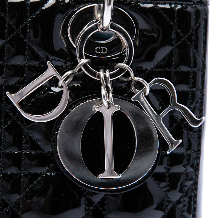 Dior Medium Cuir verni Cannage Lady Dior