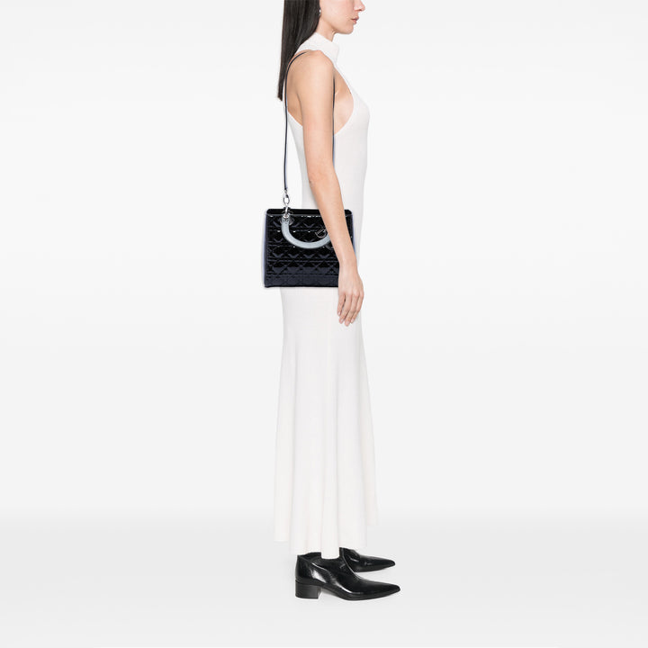 Dior Medium Cuir verni Cannage Lady Dior