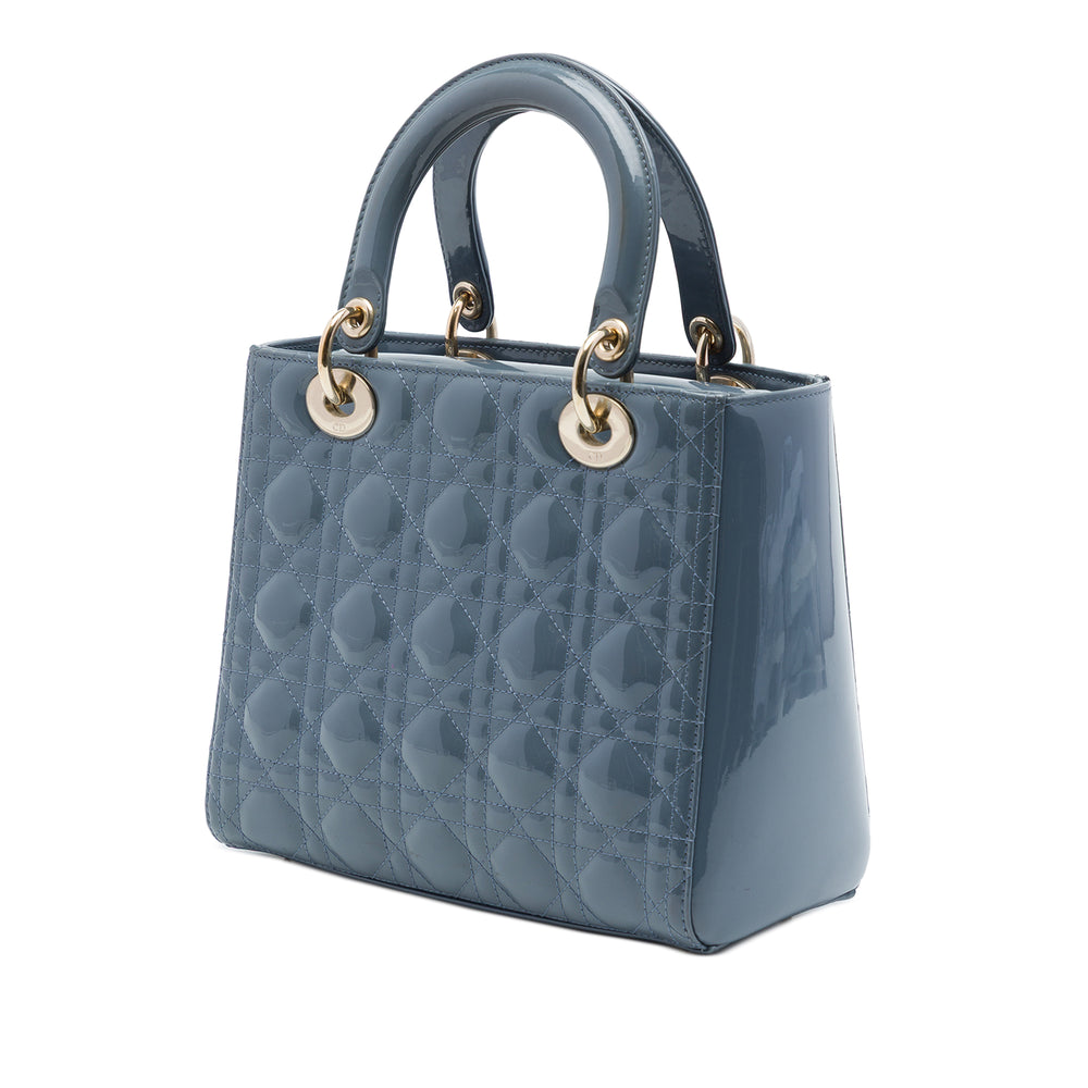 Dior Lady Dior Cannage Moyen Bleu – vue 2 – GABY PARIS