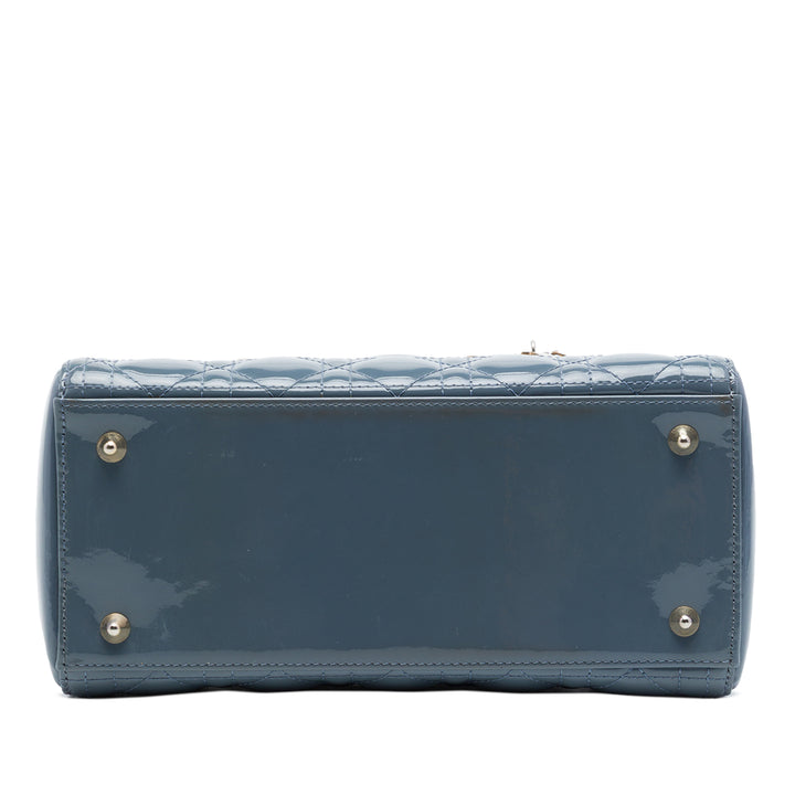 Dior Lady Dior Cannage Moyen Bleu – vue 3 – GABY PARIS