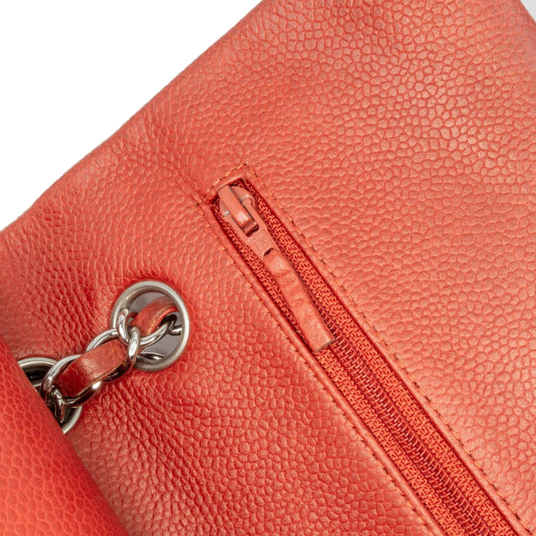 Medium Classic Caviar Double Flap Orange - Gaby Paris