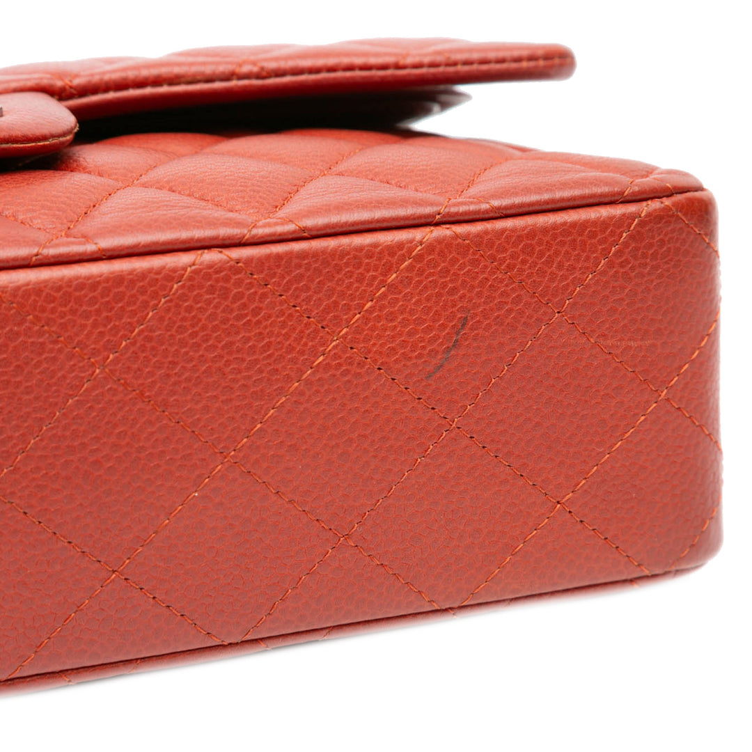 Medium Classic Caviar Double Flap Orange - Gaby Paris