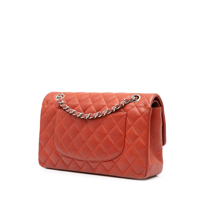 Medium Classic Caviar Double Flap Orange - Gaby Paris