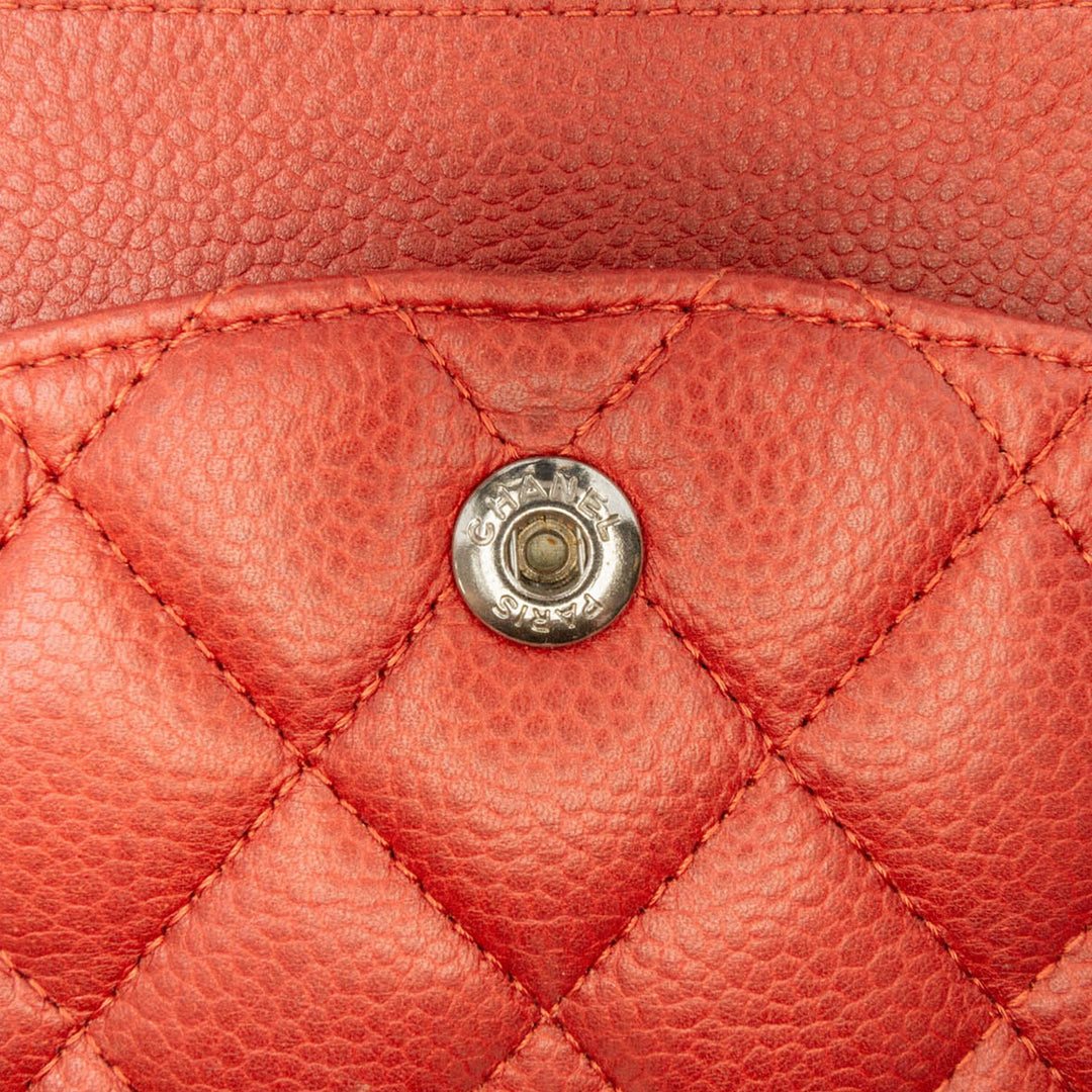 Medium Classic Caviar Double Flap Orange - Gaby Paris