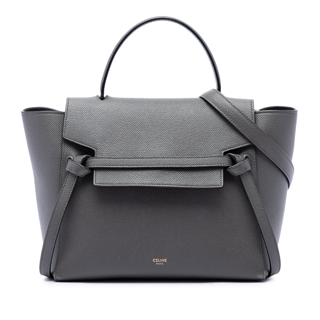 Celine grainé Sac ceinture Micro Cuir de veau grainé Gris – vue principale – GABY PARIS