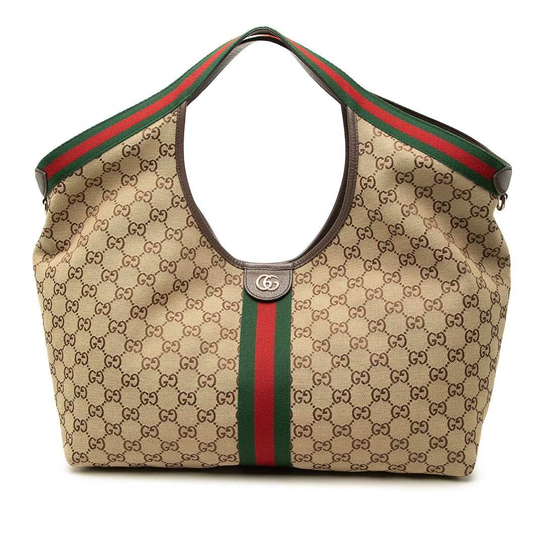 Gucci Cabas GG Web Giglio Grand Beige – vue principale – GABY PARIS