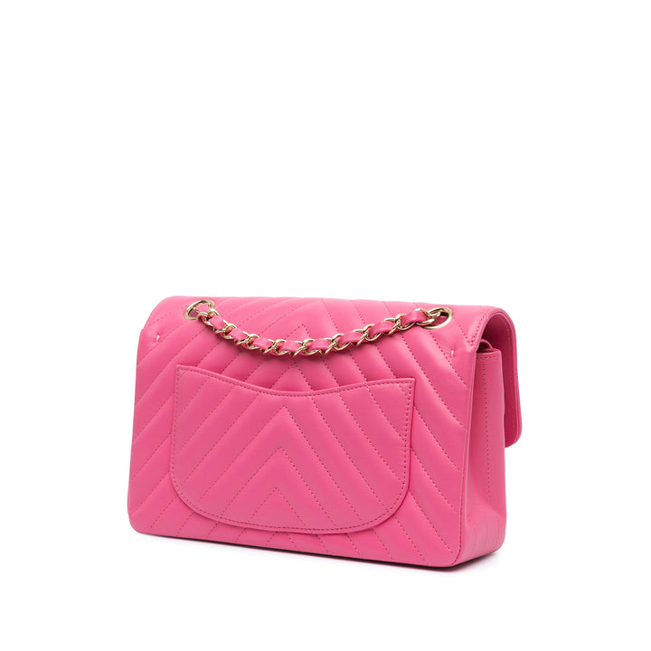 Chanel Small Classic Chevron Cuir d’agneau Double rabat