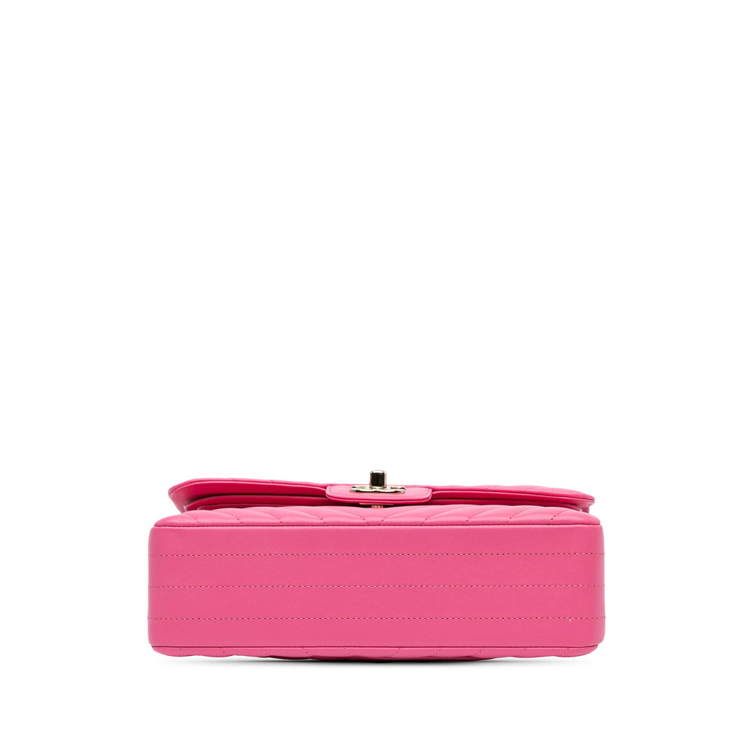 Chanel Small Classic Chevron Cuir d’agneau Double rabat