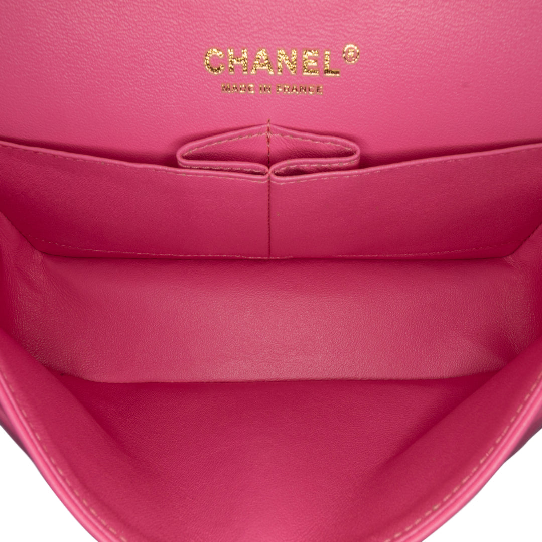 Chanel Small Classic Chevron Cuir d’agneau Double rabat