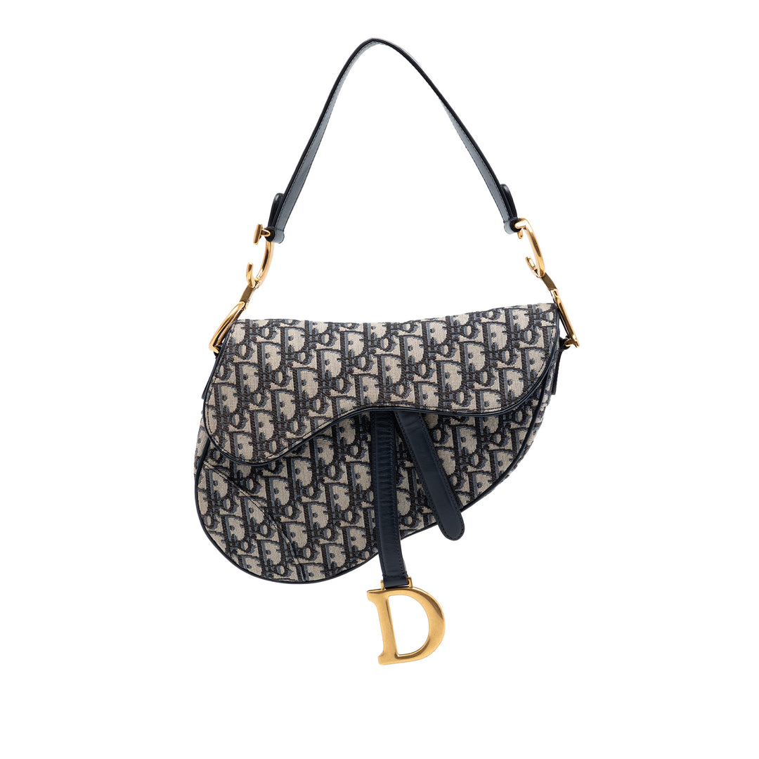 Dior Oblique Toile Saddle Sac