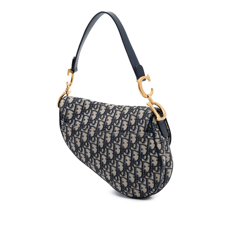 Dior Oblique Toile Saddle Sac