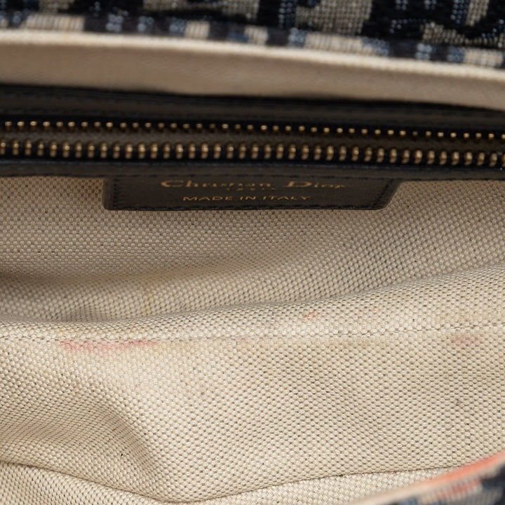 Dior Oblique Toile Saddle Sac