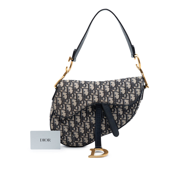 Dior Oblique Toile Saddle Sac