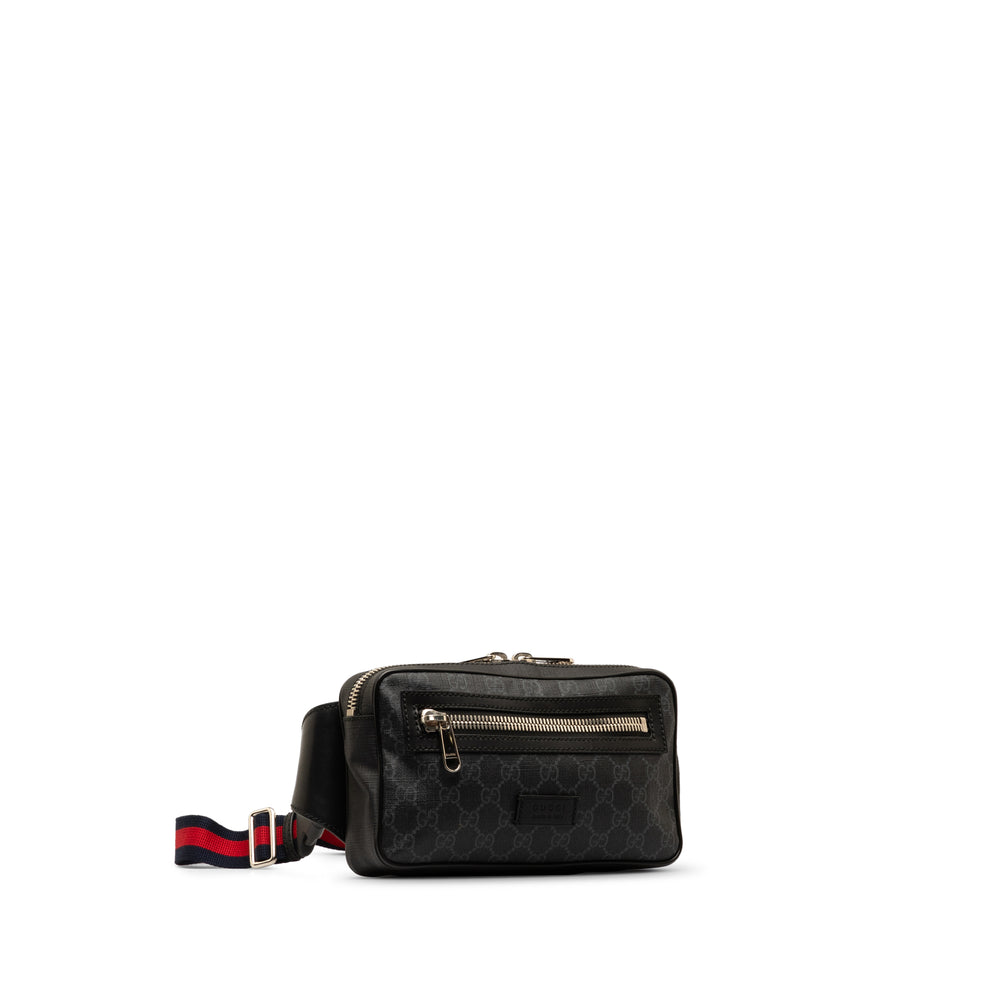 GG Supreme Web Belt Bag Black - Gaby Paris