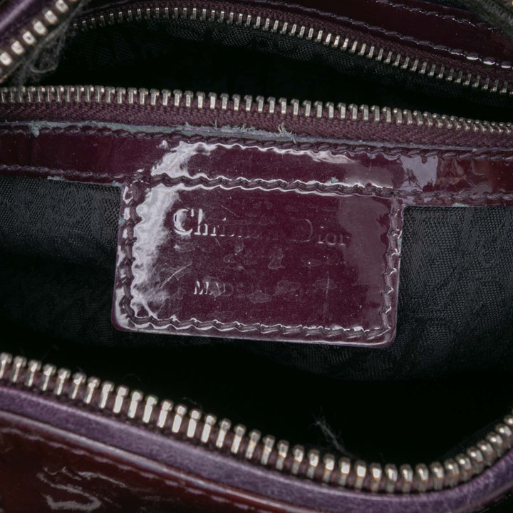 Dior Medium Cuir verni Cannage Lady Dior Violet