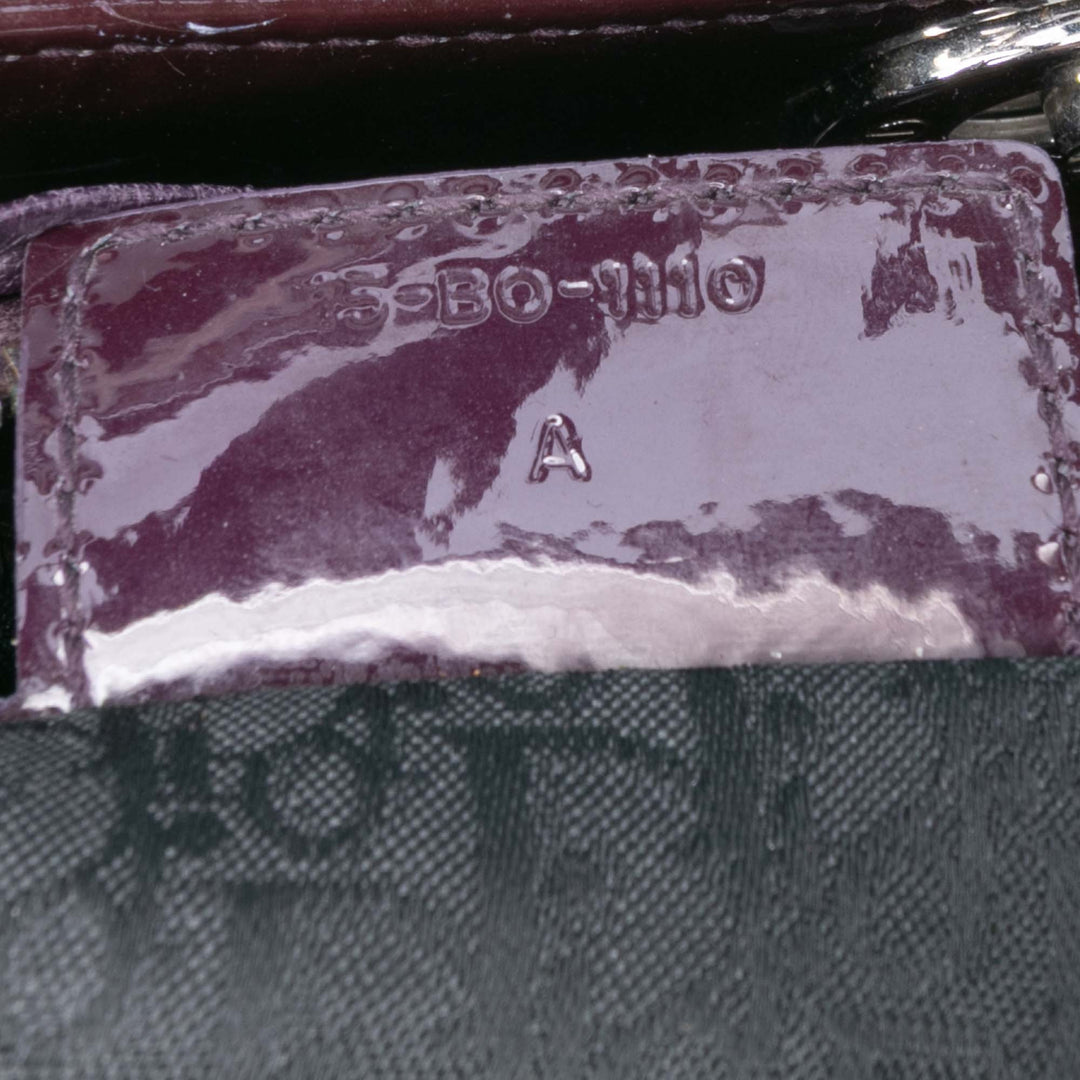 Dior Medium Cuir verni Cannage Lady Dior Violet