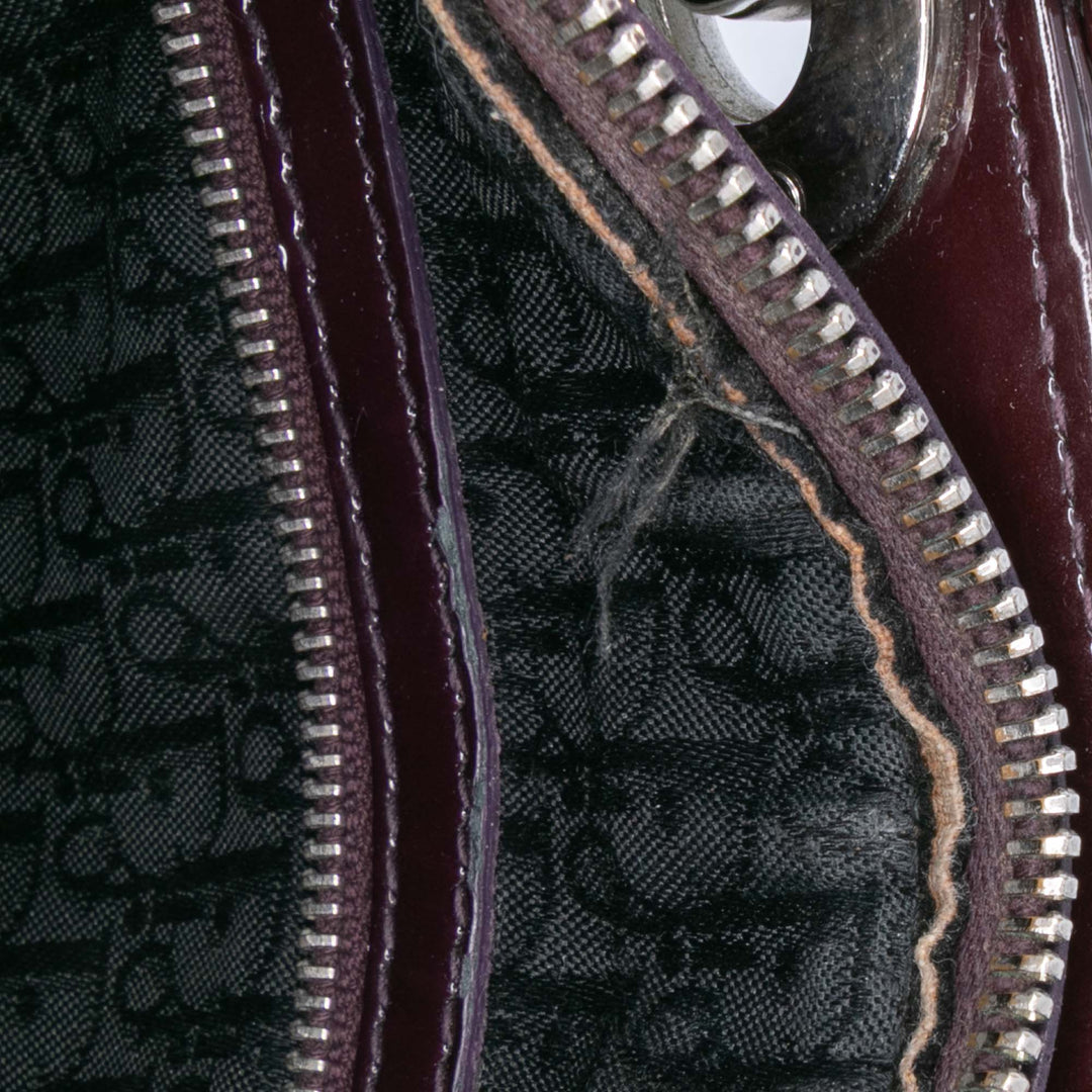 Dior Medium Cuir verni Cannage Lady Dior Violet