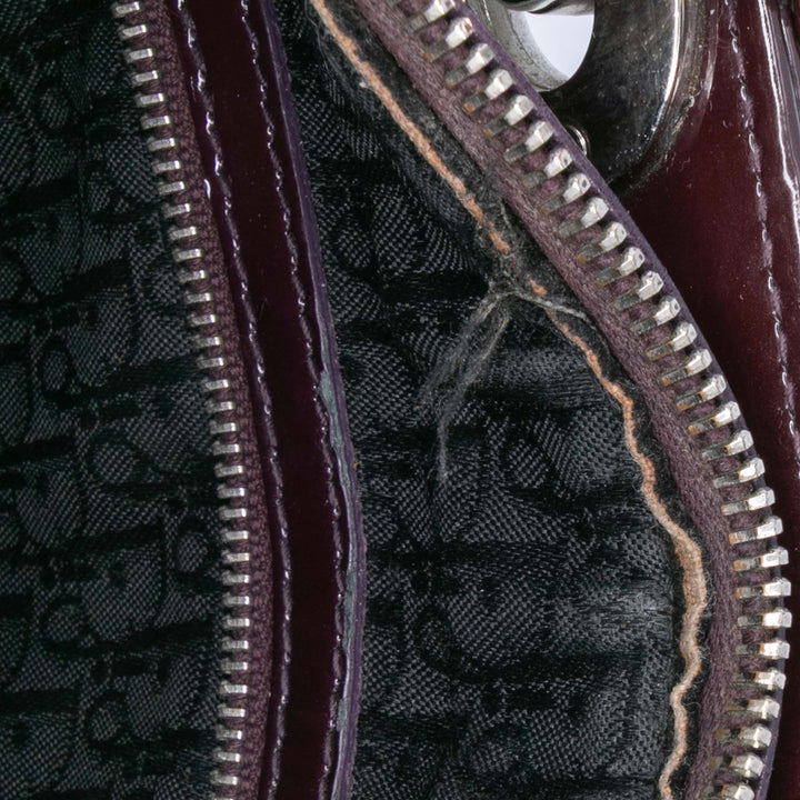 Dior Medium Cuir verni Cannage Lady Dior Violet