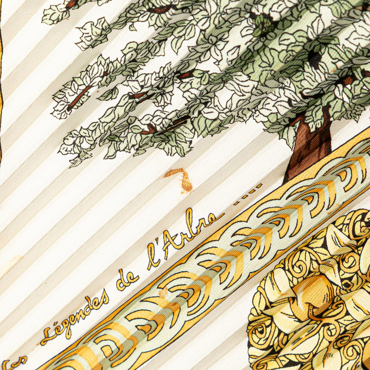 Les Legendes de L Arbre Pleated Silk Scarf Green - Gaby Paris