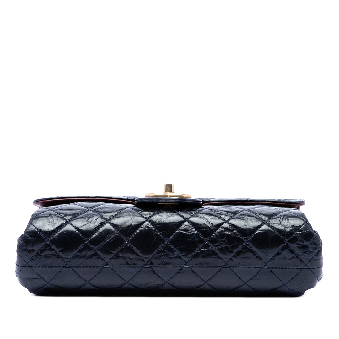 Chanel CC Matelassé vieilli Glazed Cuir de veau Accordion à rabat