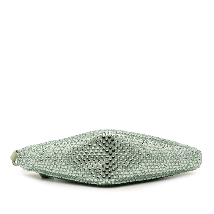 Prada Pochette Cristal Orné Triangle Vert – vue 3 – GABY PARIS