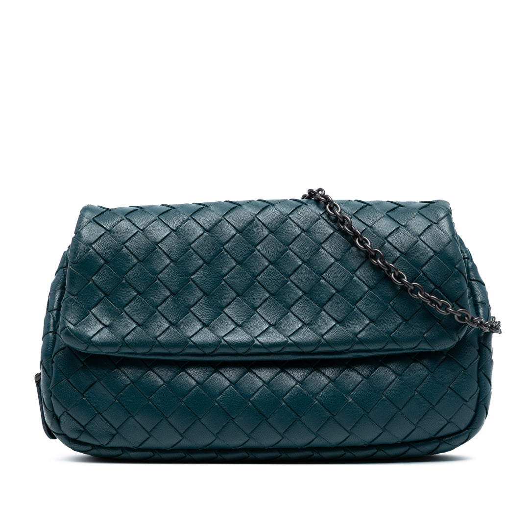 Bottega Veneta Mini Nappa Intrecciato Expandable Chain Sac porté croisé Bleu – GABY PARIS Authentique