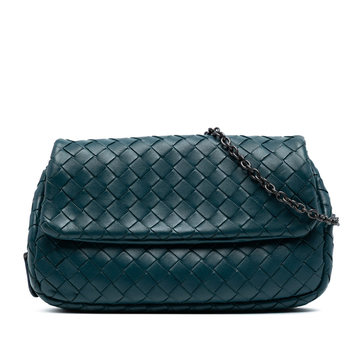 Bottega Veneta Mini Nappa Intrecciato Expandable Chain Sac porté croisé Bleu – GABY PARIS Authentique