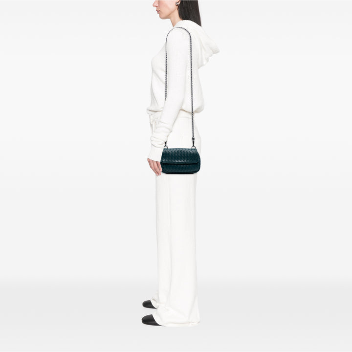 Bottega Veneta Mini Nappa Intrecciato Expandable Chain Sac porté croisé Bleu – GABY PARIS Authentique
