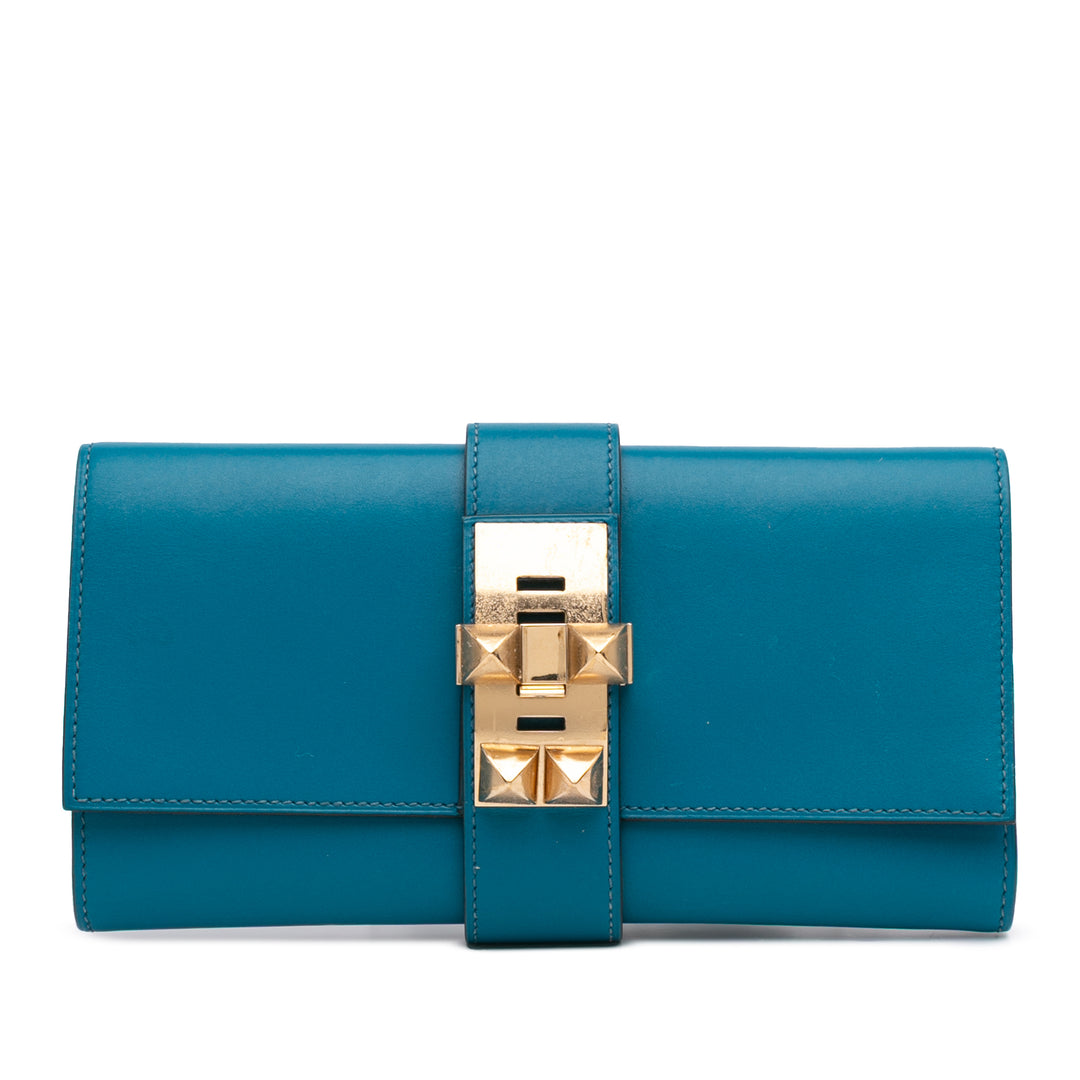 Tadelakt Medor Clutch 23 Blue - Gaby Paris